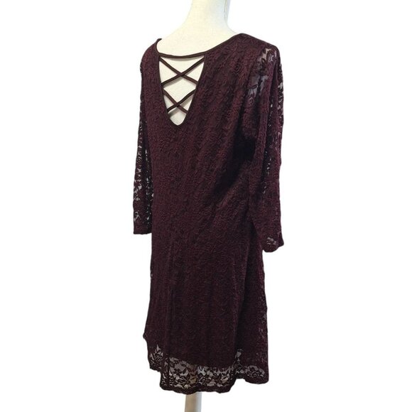 Maurices Lace Dress Purple Womens XXL Layered Slip Mother Bride Groom - Picture 1 of 13